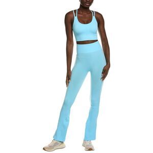 Marion Womens  2Pc Snatch Me Up Flared Sports Bra & Legging Set, Blue